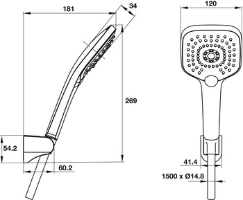 Bộ sen tay AirSense 120S Hafele 485.60.610